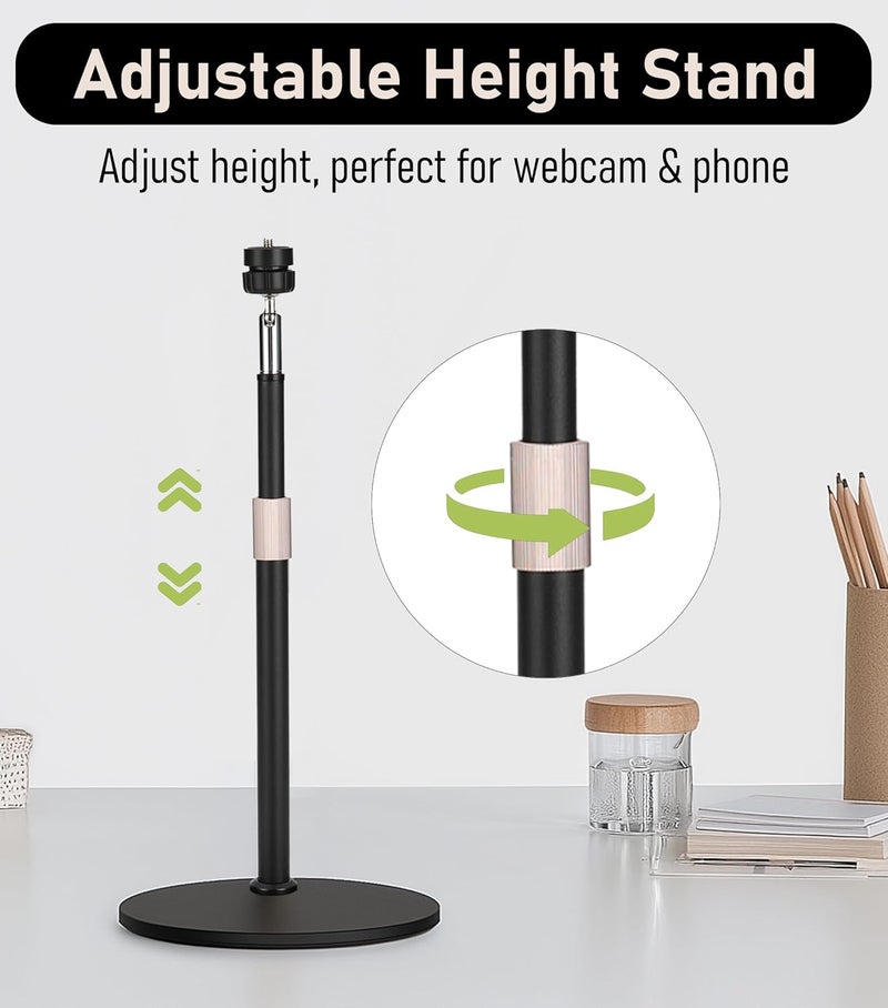 TomGear B15 All Metal Webcam Phone Desk Camera Stand 360° Swivel Holder for Webcam C960 C930e C930 C920 C920S C922x C922 Brio 4K C925e C615 and Other 1/4'' Thread Devices - Image 5